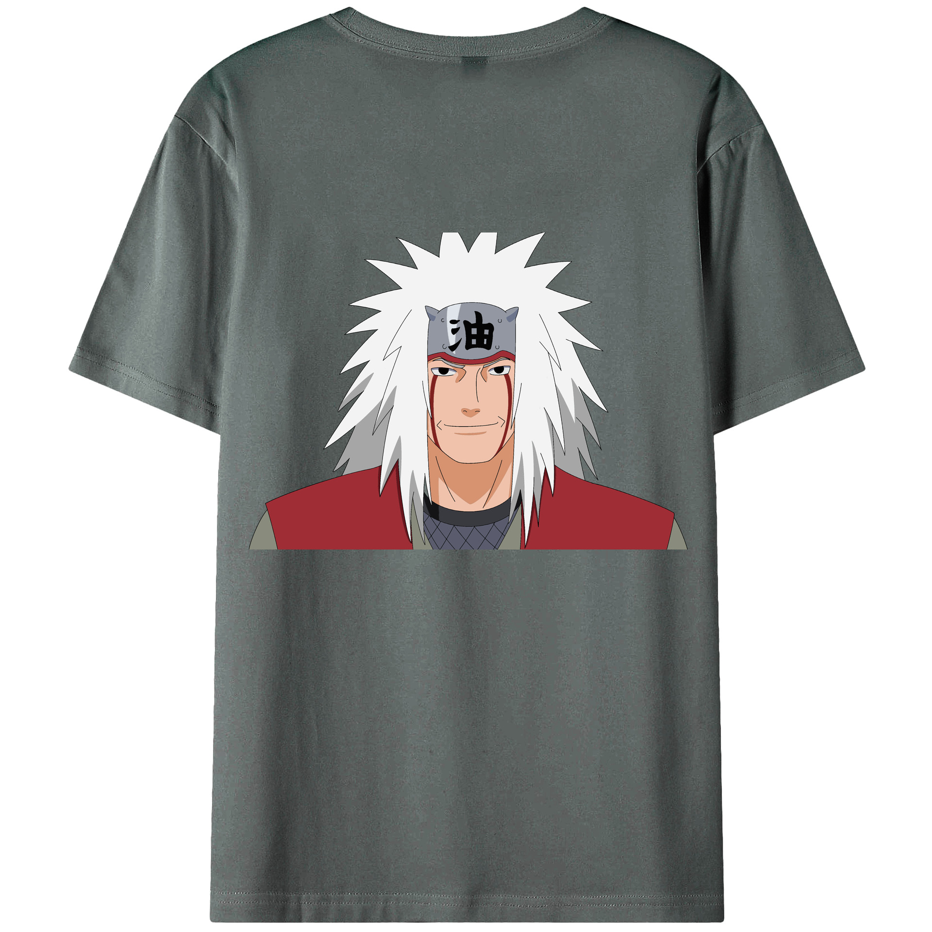 （画像用） NARUTO -ナルト- 自来也（じらいや） Jiraiya 綿100％ メンズ半袖Tシャツ（バックプリント） 通気性